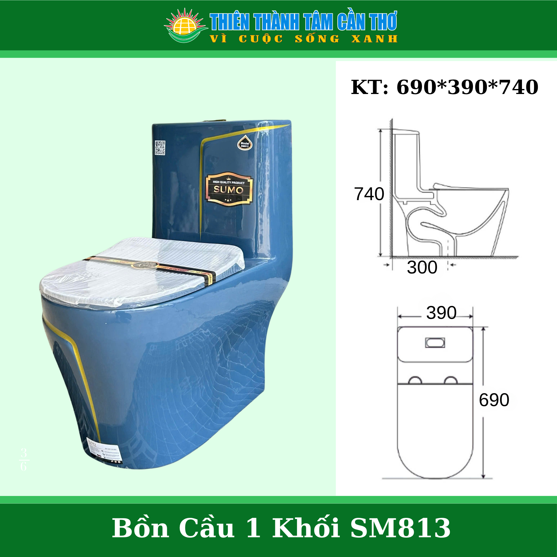 Bồn cầu 1 khối Sumo SM815